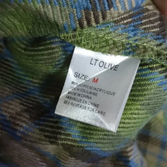 WOOLRICH Snap Button Down Flannel Plaid Shirt Womens Size Medium Soft Wool Blend - Picture 5 of 12